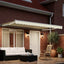 Manuel markise-ramme med LED-lys Creme og hvid 4 × 3 m