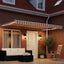 Manuel markise-ramme med LED-lys Gul, Orange og Hvid 4 × 3 m