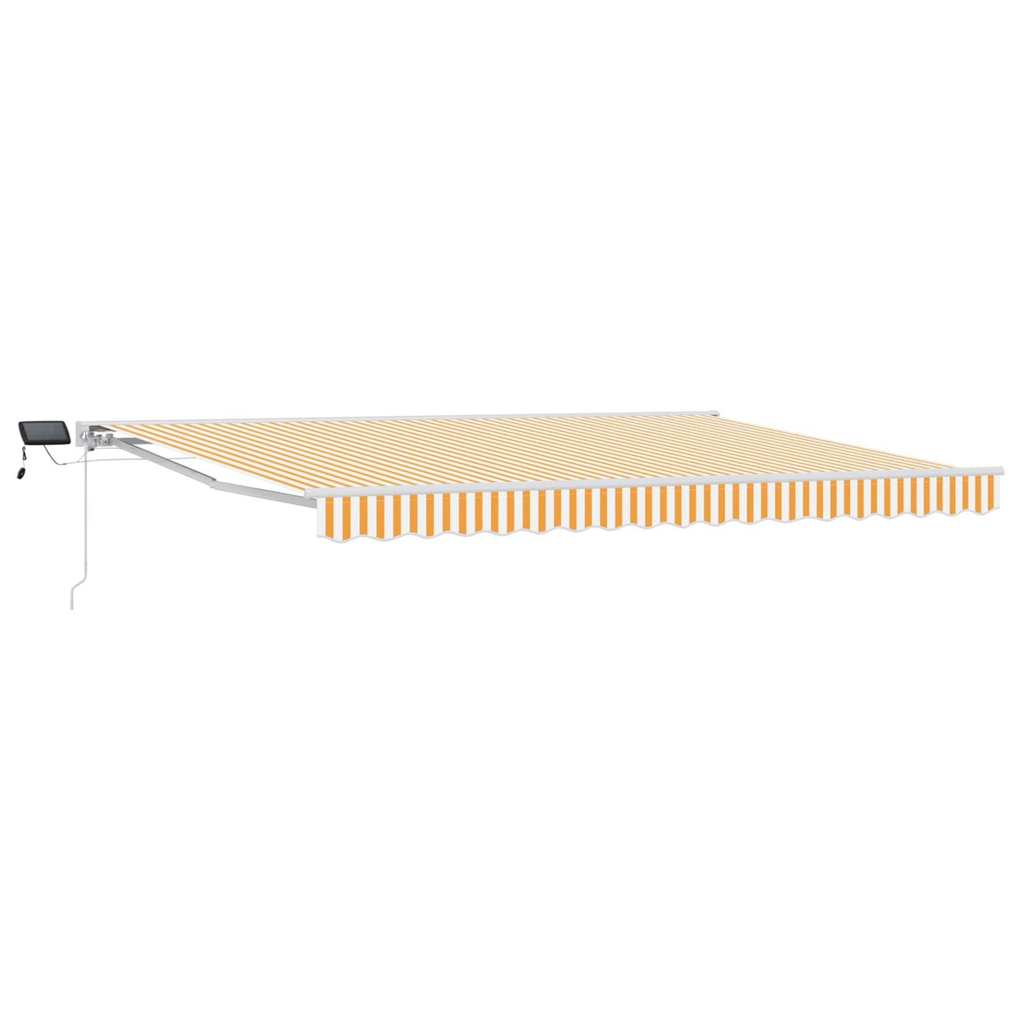 Manuel markise-ramme med LED-lys Gul og Hvid 4 × 3,5 m