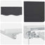 Manuel markise-ramme med LED-lys Hvid og antracit 4 × 3,5 m