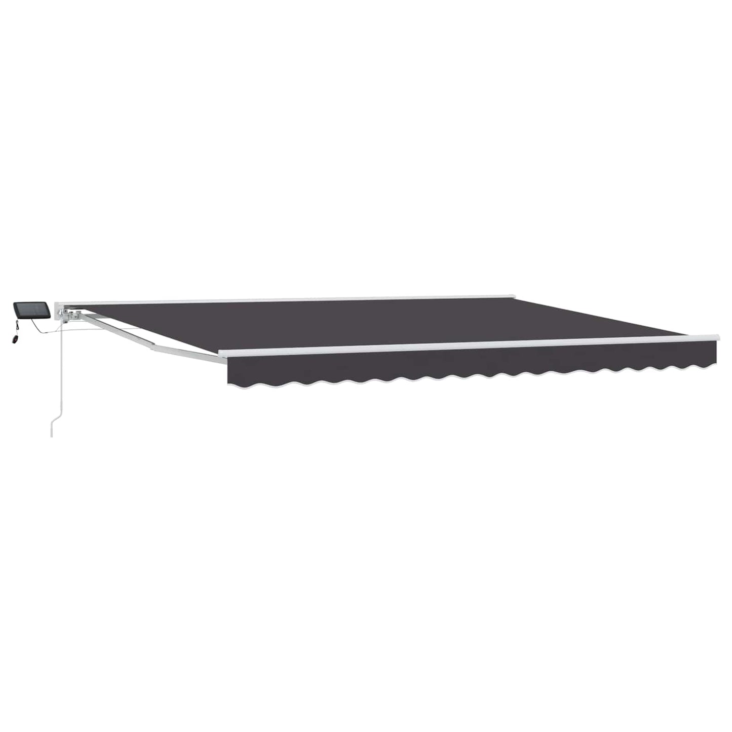 Manuel markise-ramme med LED-lys Hvid og antracit 4 × 3,5 m