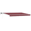 Manuel markise-ramme med LED-lys Bordeaux og Hvid 4,5 × 3 m