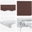 Manuel markise-ramme med LED-lys Brun og hvid 4,5 × 3 m