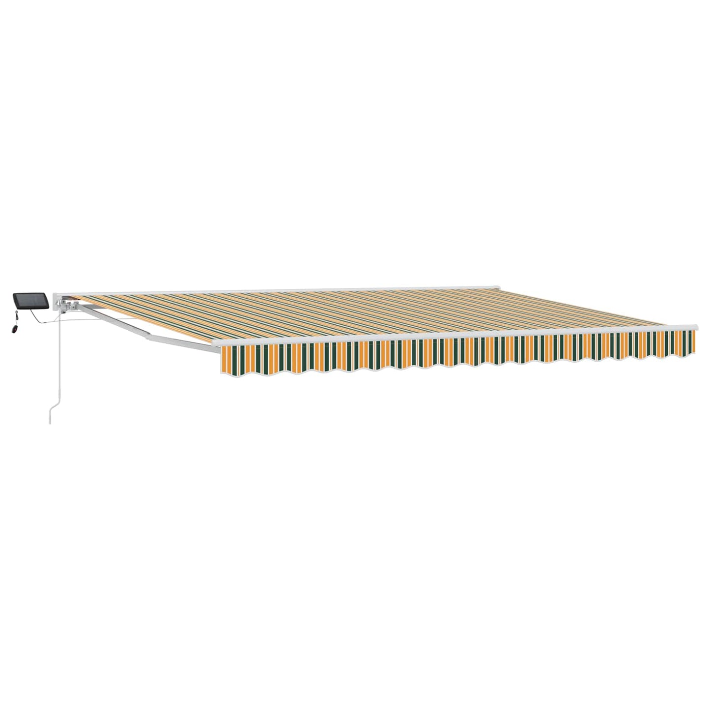 Manuel markise-ramme med LED-lys Grøn, Gul, Hvid 4,5 × 3 m