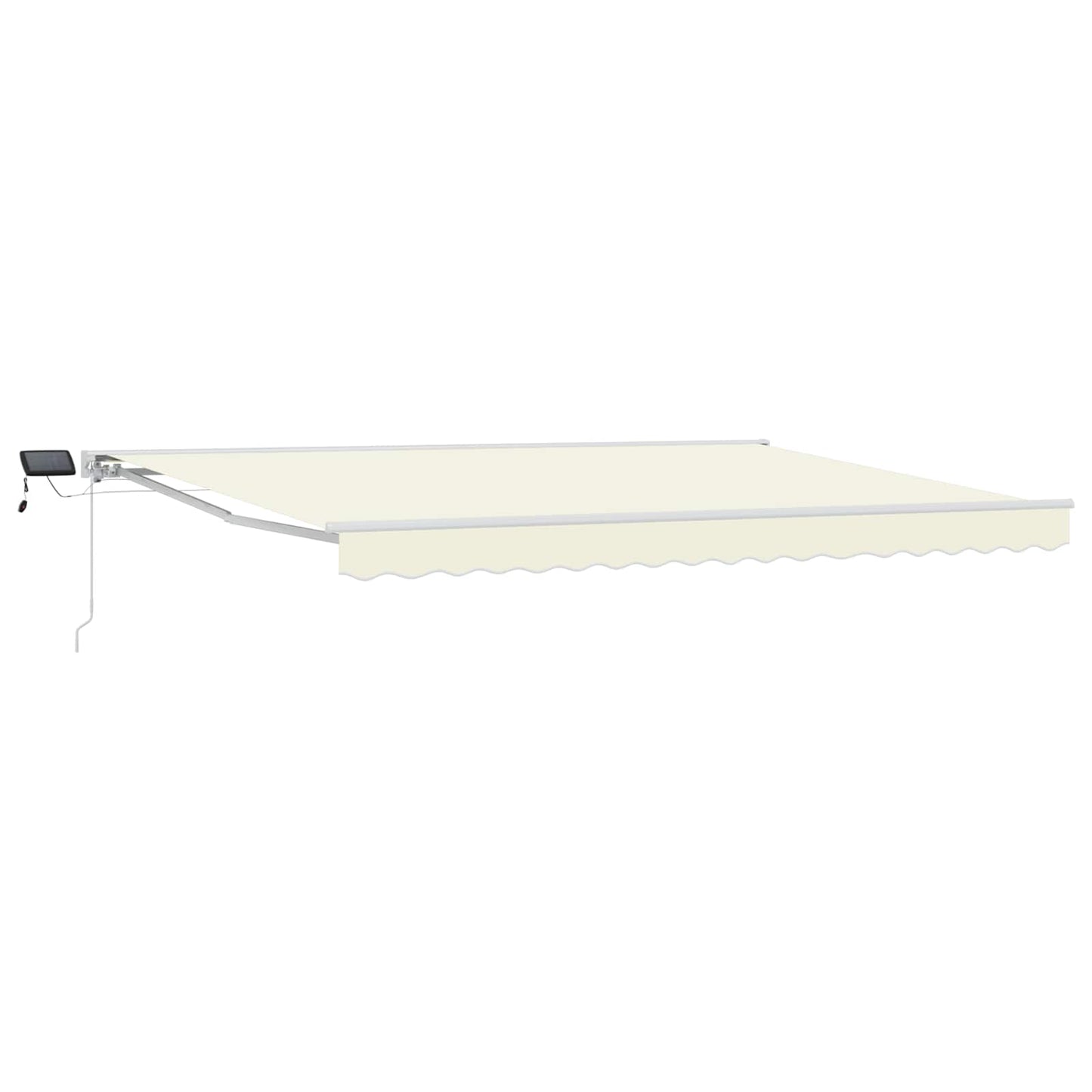Manuel markise-ramme med LED-lys Creme og hvid 5 x 3 m