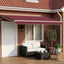 Manuel markise-ramme med LED-lys Bordeaux og Hvid 5 x 3 m