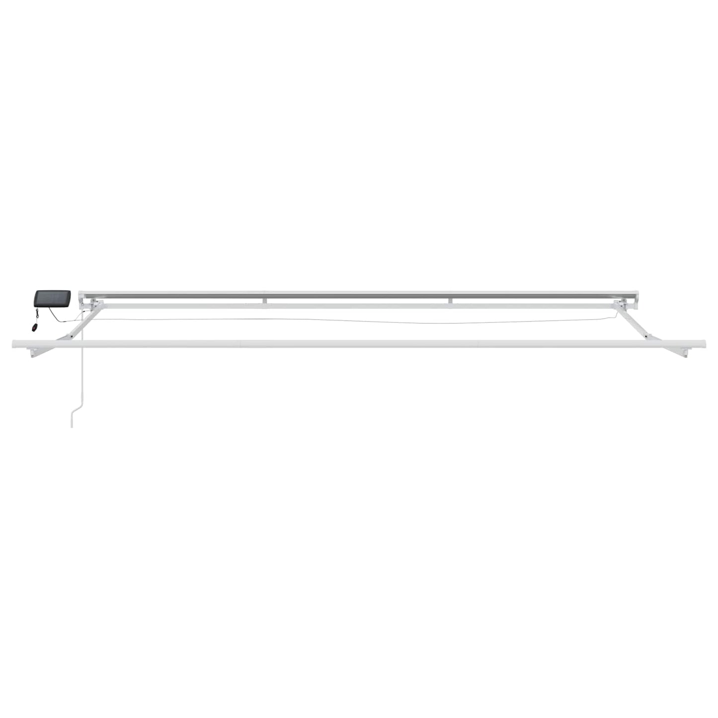 Manuel markise-ramme med LED-lys Brun og hvid 5 × 3,5 m