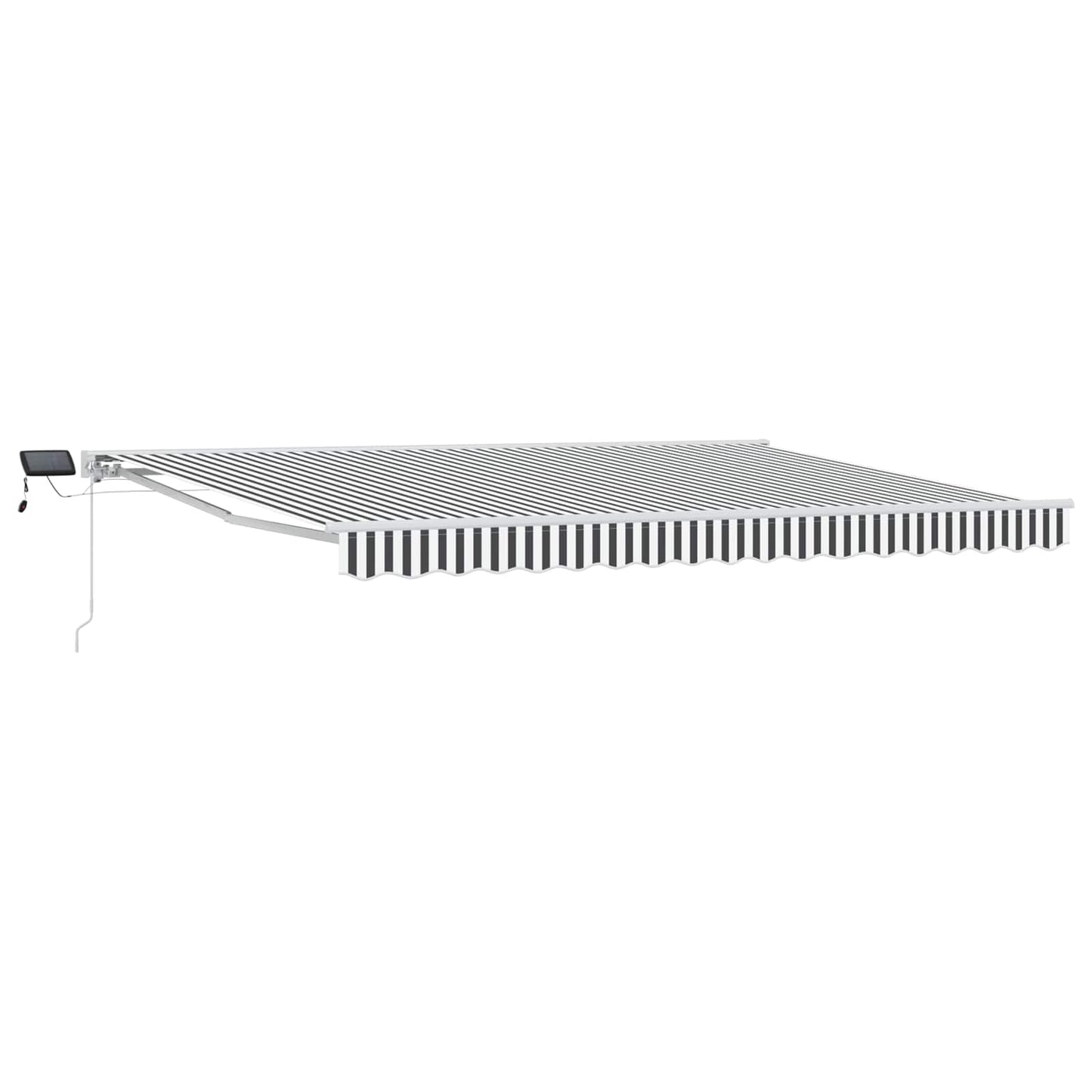 Manuel markise-ramme med LED-lys Anthracit og hvid 5 × 3,5 m