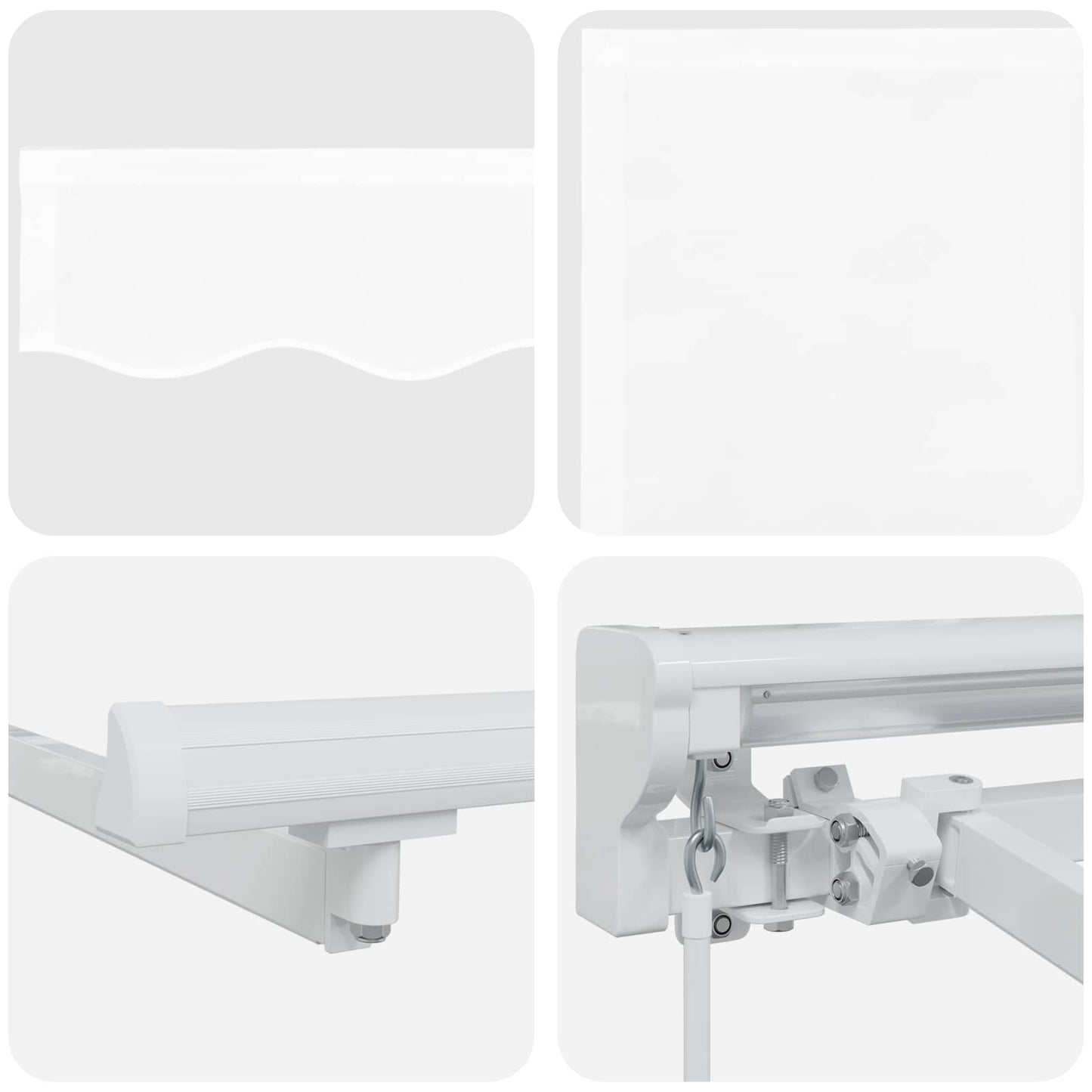 Manuel markise-ramme med LED-lys Hvid 5 × 3,5 m