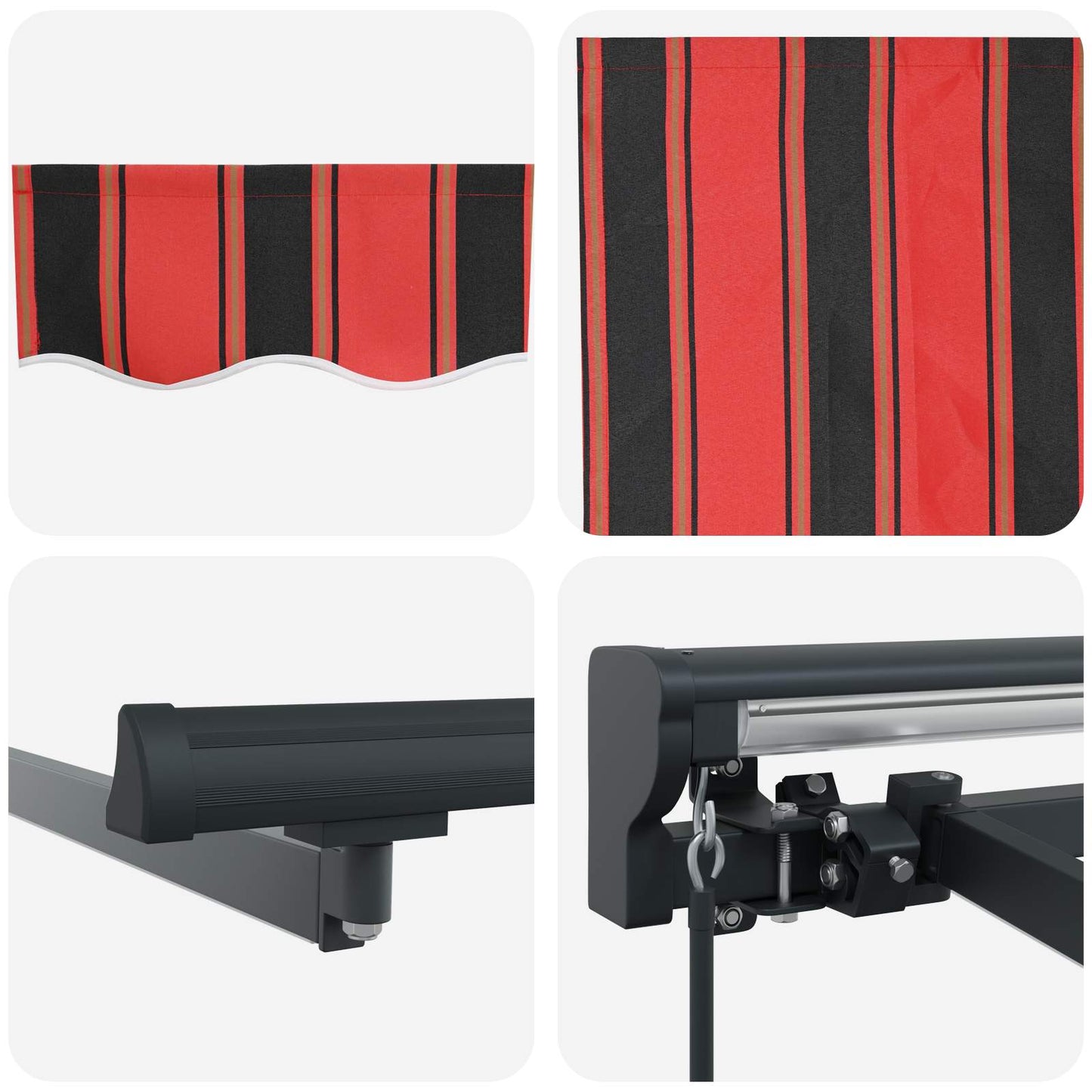 Manuel markise-ramme med LED-lys 2,5 x 2 m