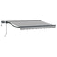 Manuel markise-ramme med LED-lys Anthracit og hvid 2,5 x 2 m