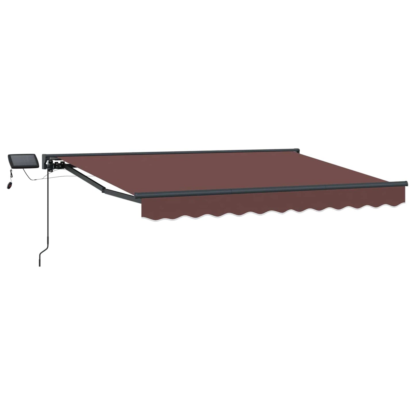 Manuel markise-ramme med LED-lys Brun og antracit 3,5 x 2 m