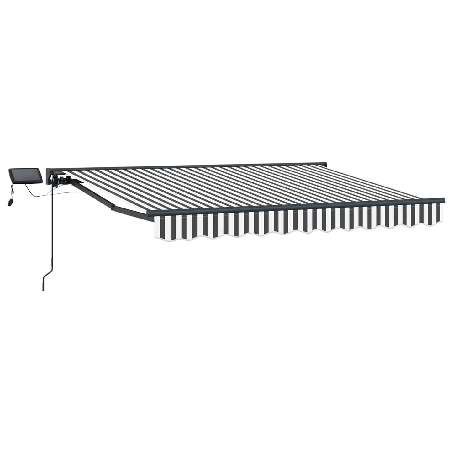 Manuel markise-ramme med LED-lys Anthracit og hvid 3,5 x 2 m