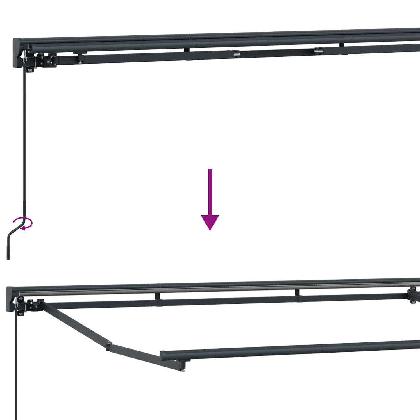 Manuel markise-ramme med LED-lys Beige og Antracit 3,5 x 2 m