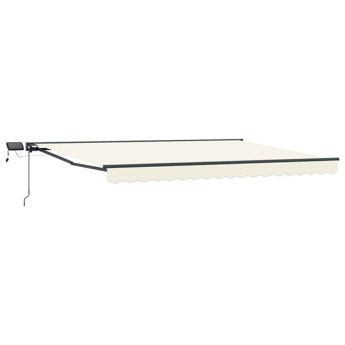 Manuel markise-ramme med LED-lys Creme og antracit 4 x 2 m