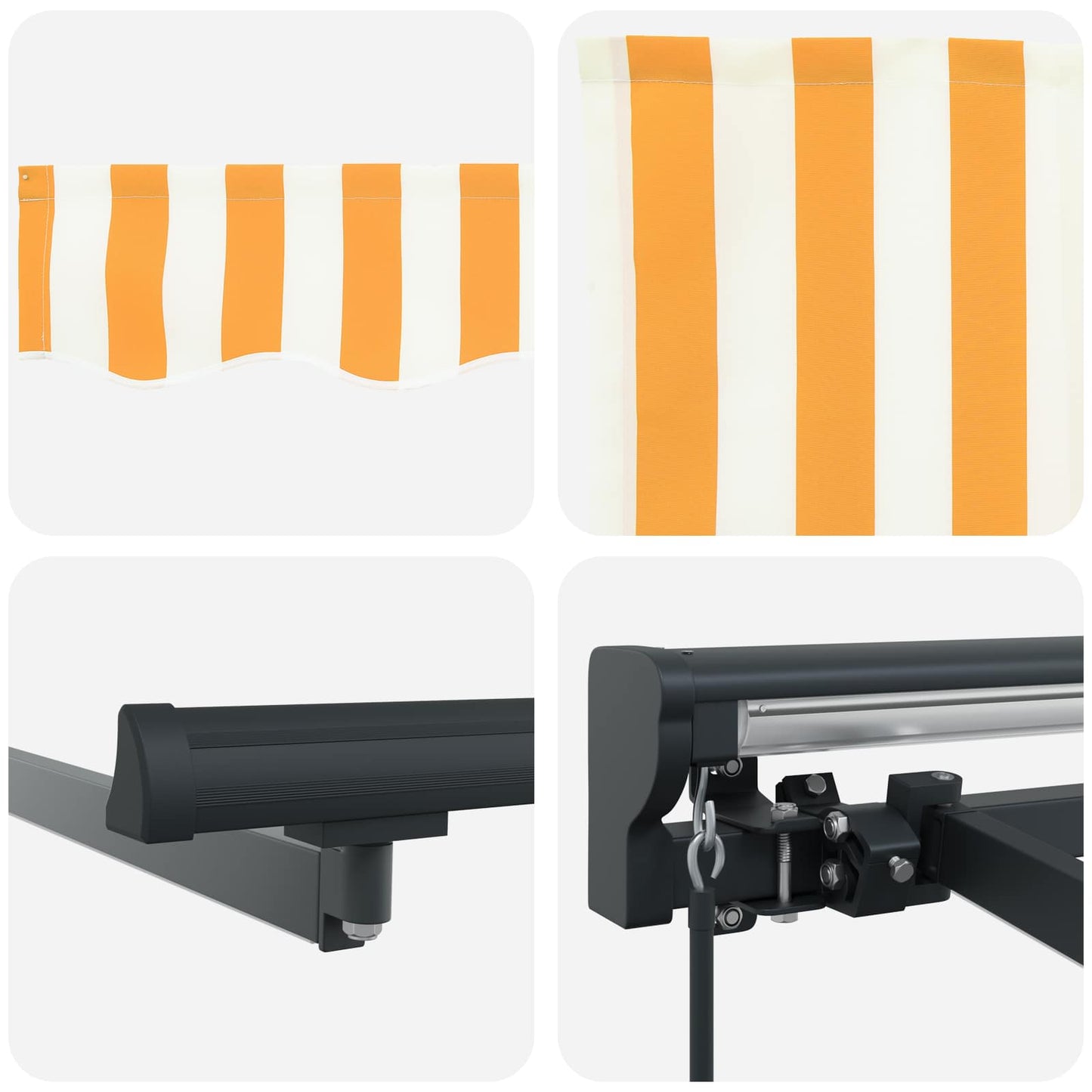 Manuel markise-ramme med LED-lys 3 x 2,5 m