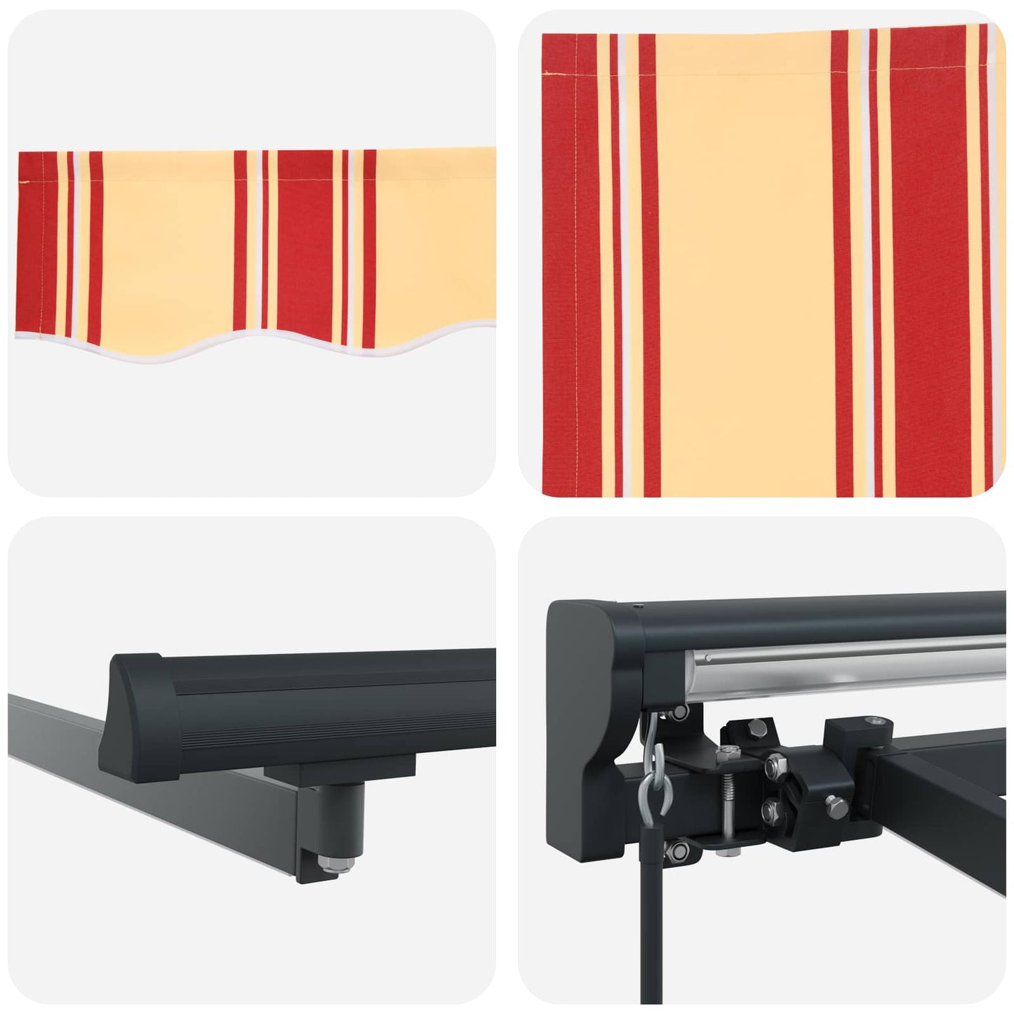 Manuel markise-ramme med LED-lys 3 x 2,5 m