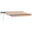 Manuel markise-ramme med LED-lys 3 x 2,5 m