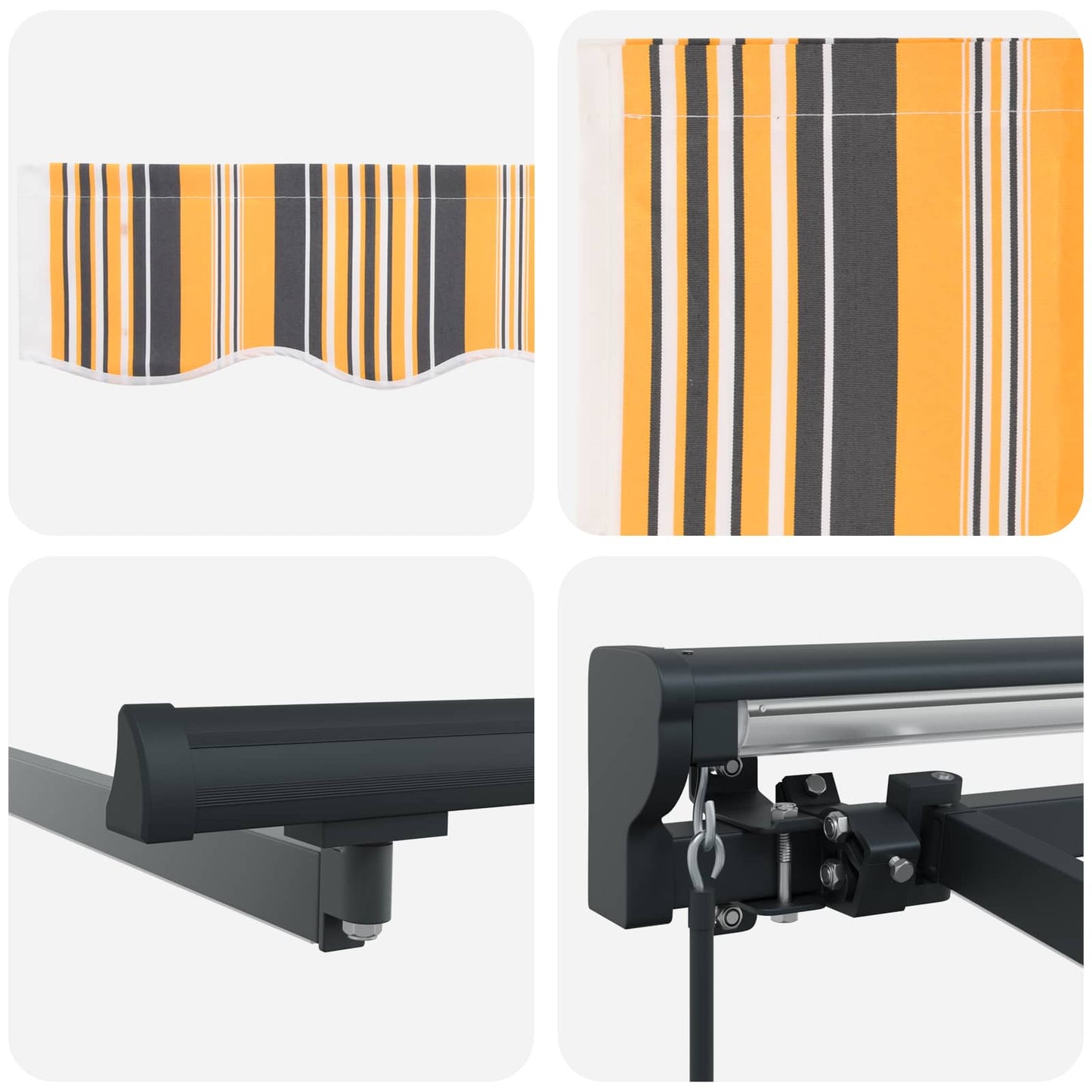 Manuel markise-ramme med LED-lys 3 x 2,5 m