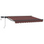 Manuel markise-ramme med LED-lys Brun og antracit 3,5 x 2,5 m