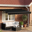 Manuel markise-ramme med LED-lys Sort og Anthracit 3,5 x 2,5 m