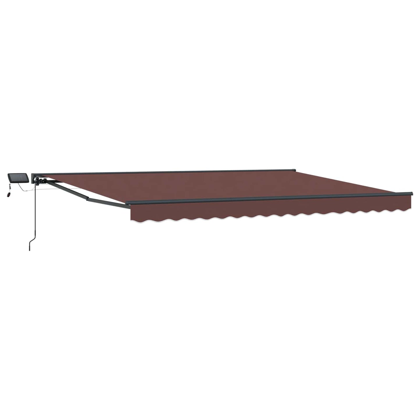 Manuel markise-ramme med LED-lys Brun og antracit 4 × 3 m