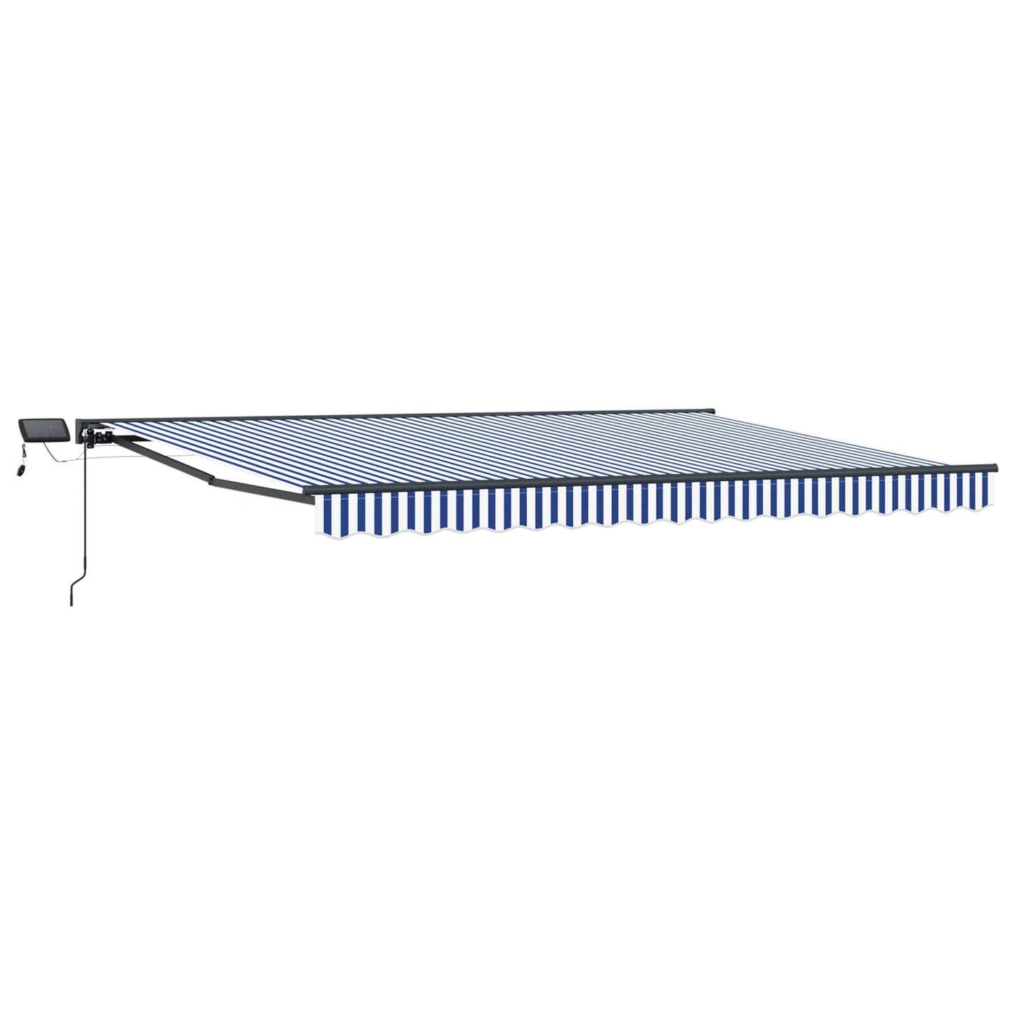 Manuel markise-ramme med LED-lys 4 × 3,5 m