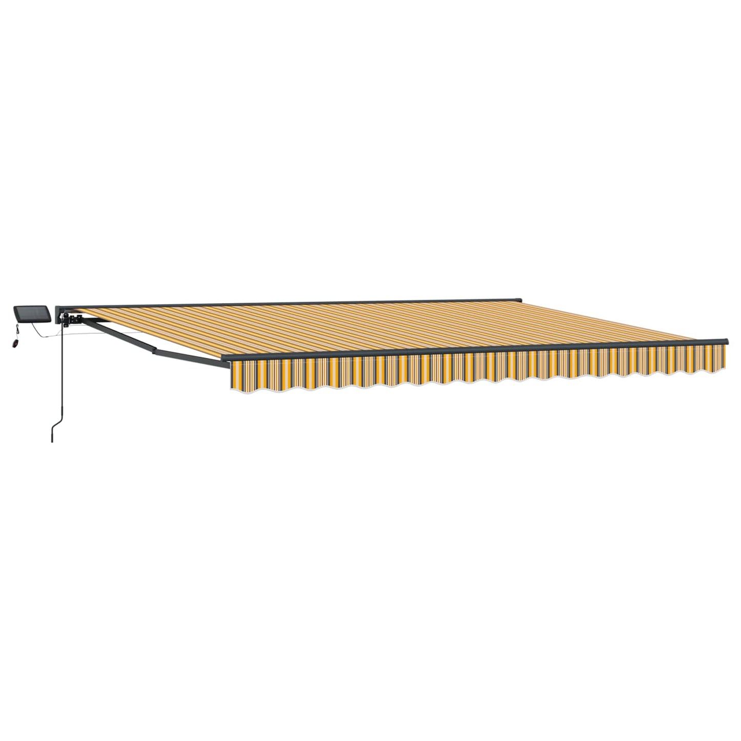 Manuel markise-ramme med LED-lys 4 × 3,5 m