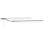 Manuel markise-ramme med LED-lys Hvid og antracit 4 × 3,5 m