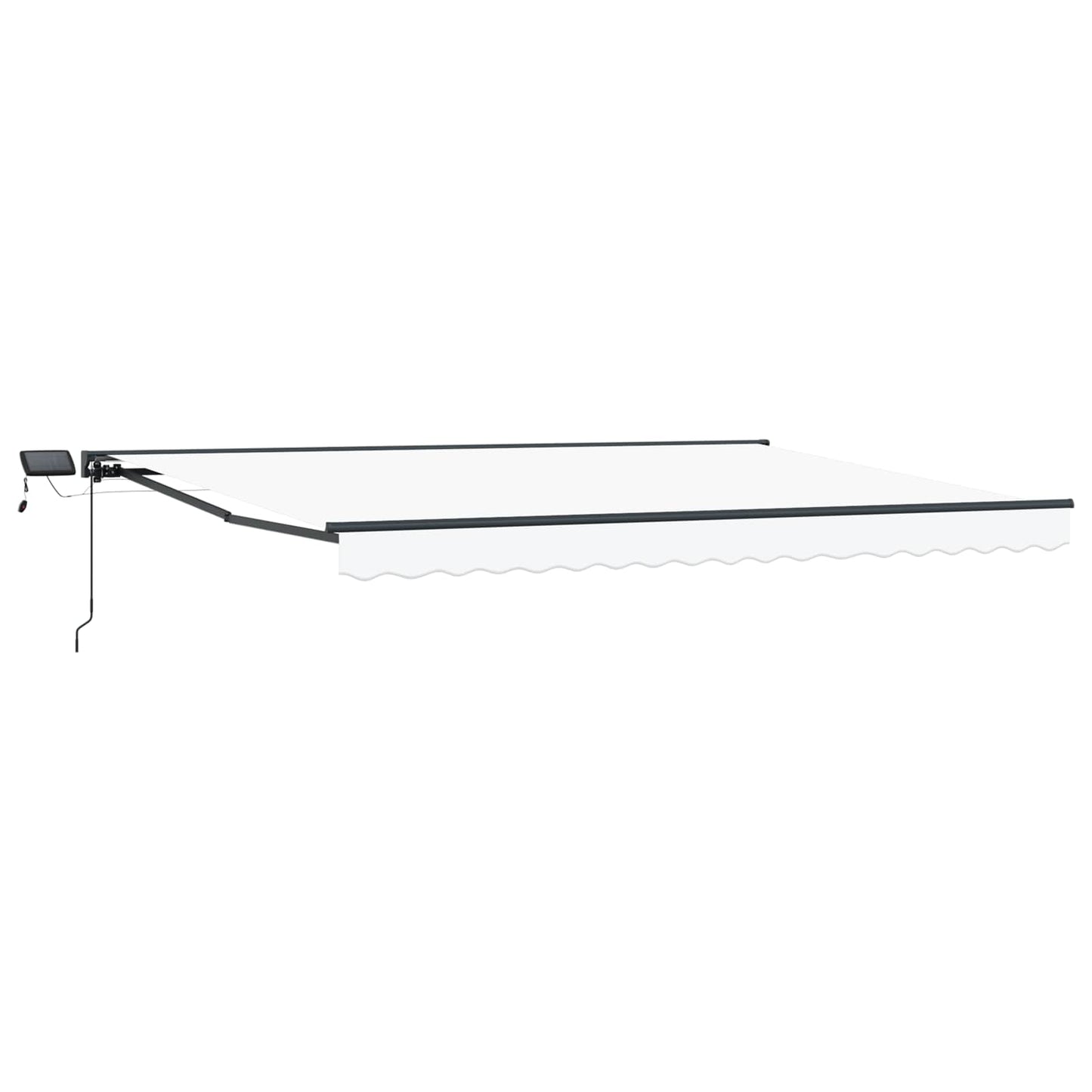 Manuel markise-ramme med LED-lys Hvid og antracit 4,5 × 3 m