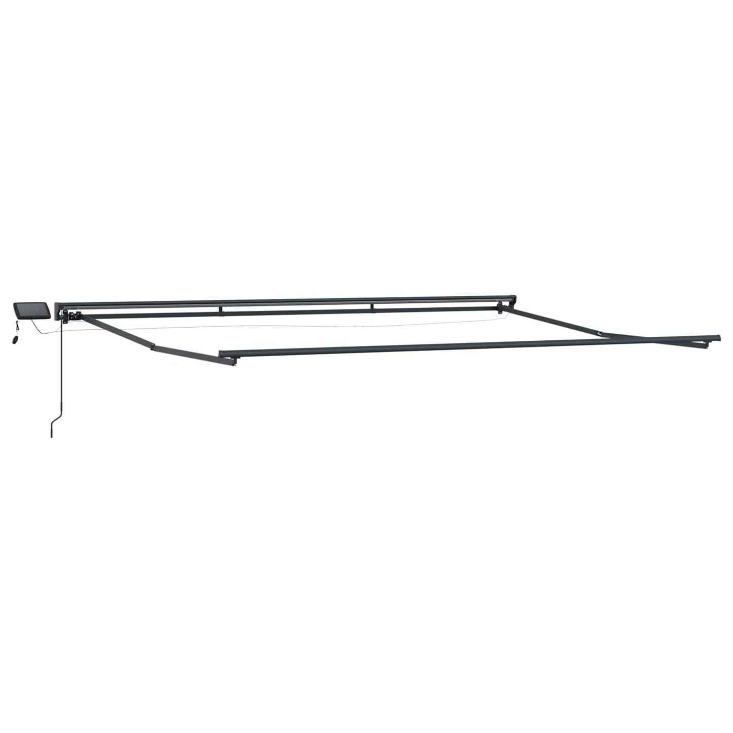 Manuel markise-ramme med LED-lys 5 x 3 m