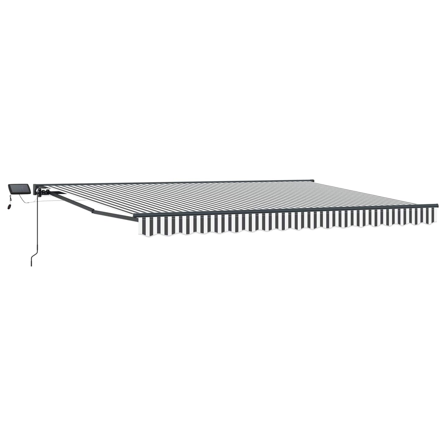 Manuel markise-ramme med LED-lys Anthracit og hvid 5 x 3 m