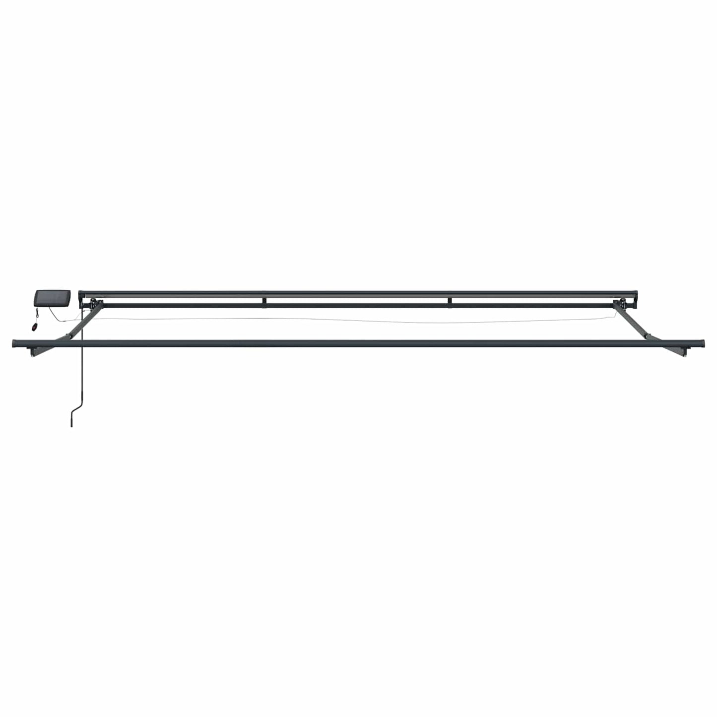 Manuel markise-ramme med LED-lys Grøn, Gul, Antracit 5 × 3,5 m