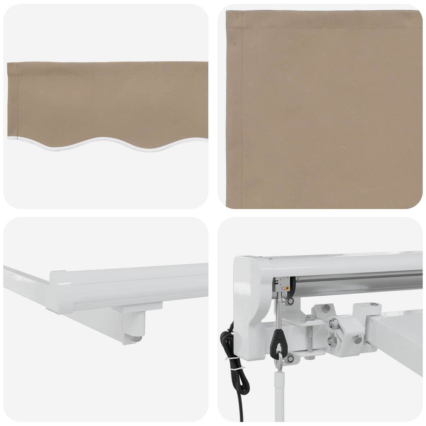 Elektrisk Utrækkelig Markise Beige 4,5 × 3,5 m