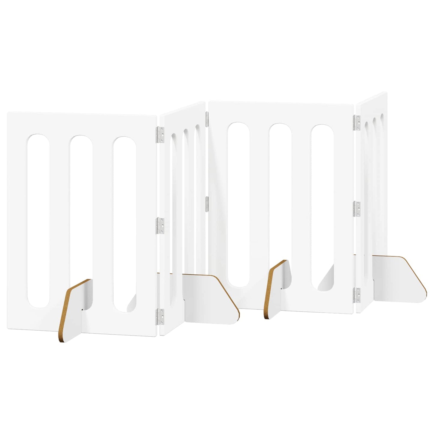 Foldbar hundegård 4 pcs Hvid 201 x 38 x 70 cm Konstrueret træ