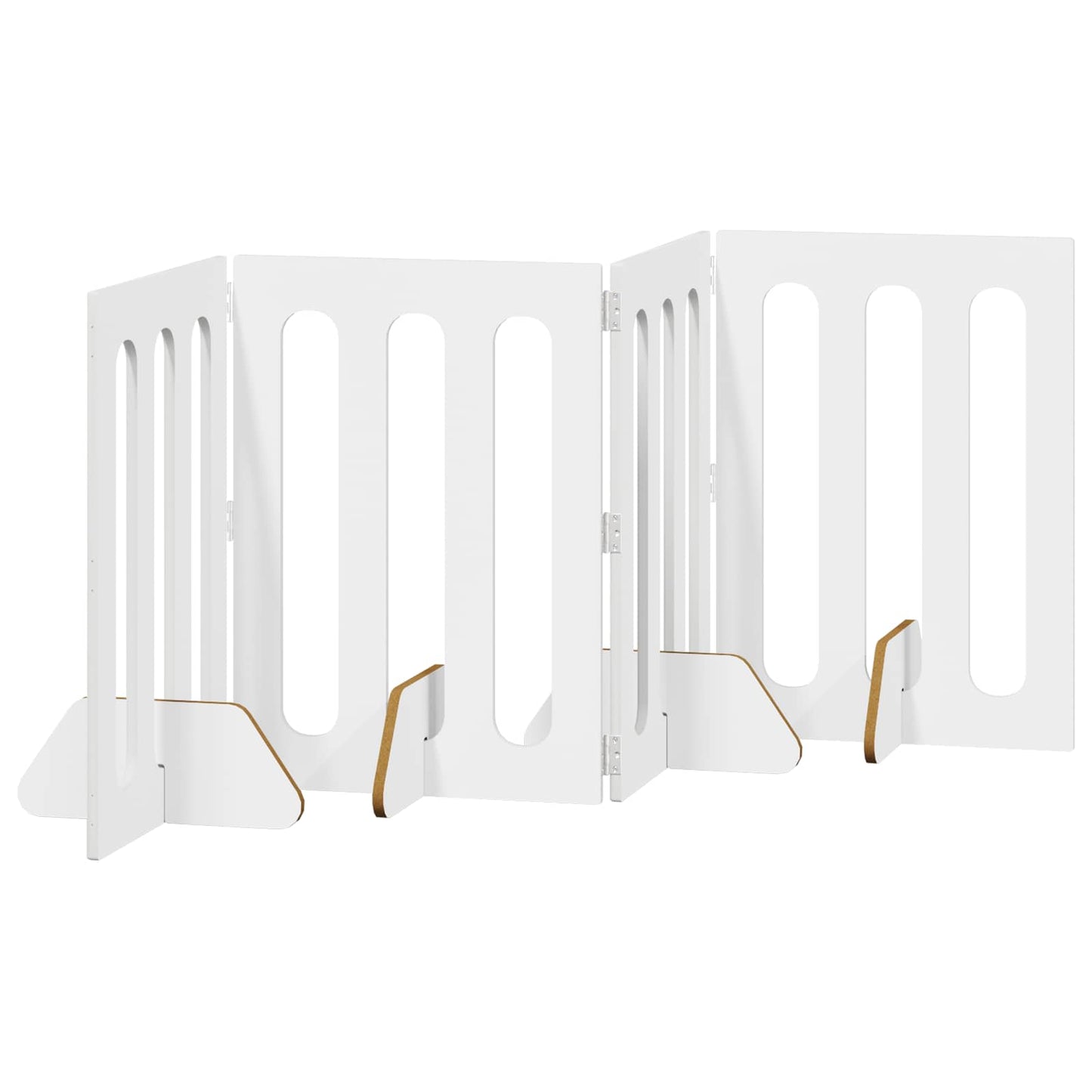 Foldbar hundegård 4 pcs Hvid 201 x 38 x 70 cm Konstrueret træ