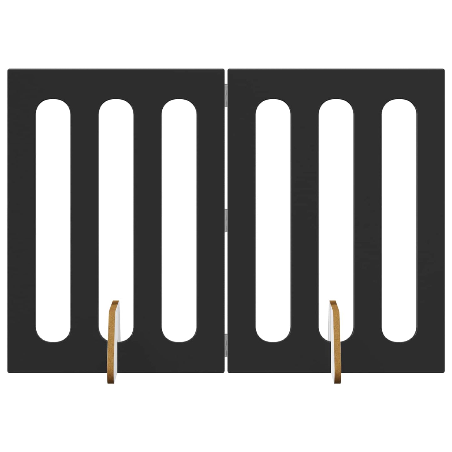 Foldbar hundegård 2 pcs Sort Eg 100,5 x 38 x 70 cm