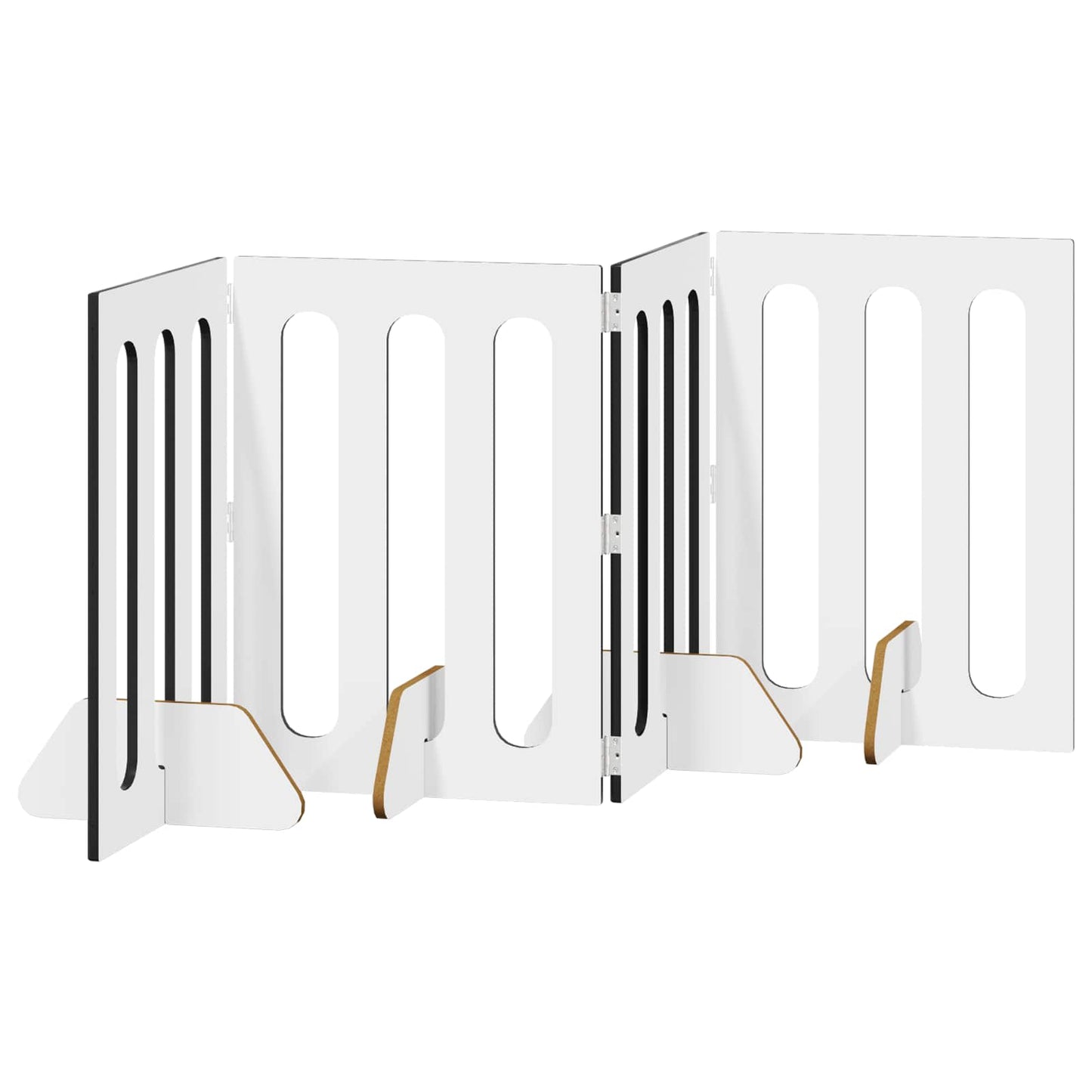 Foldbar hundegård 4 pcs Sort Eg 201 x 38 x 70 cm