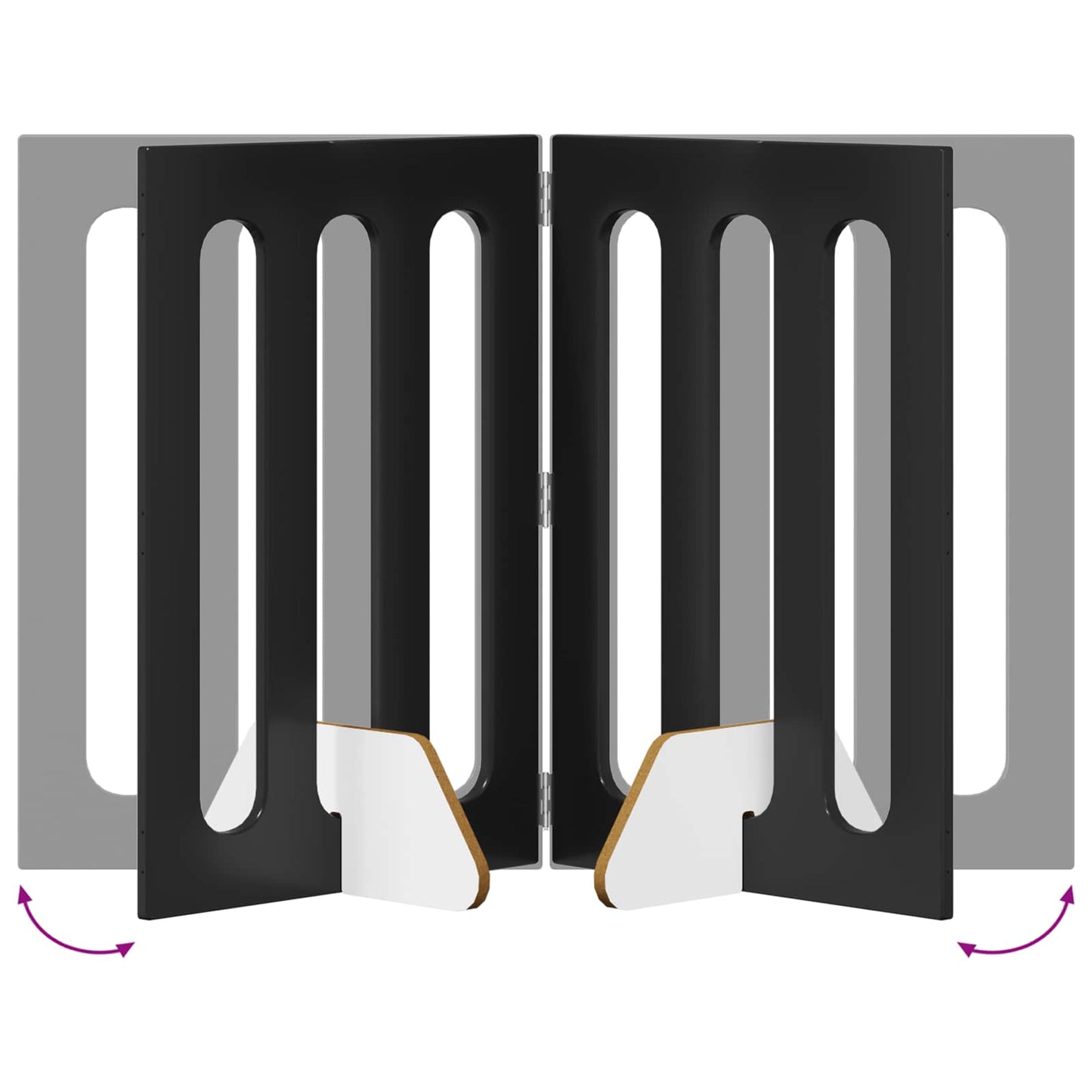 Foldbar hundegård 4 pcs Sort Eg 201 x 38 x 70 cm