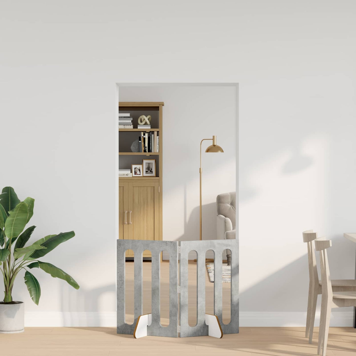 Foldbar hundegård 2 pcs BetonGrå 100,5 x 38 x 70 cm