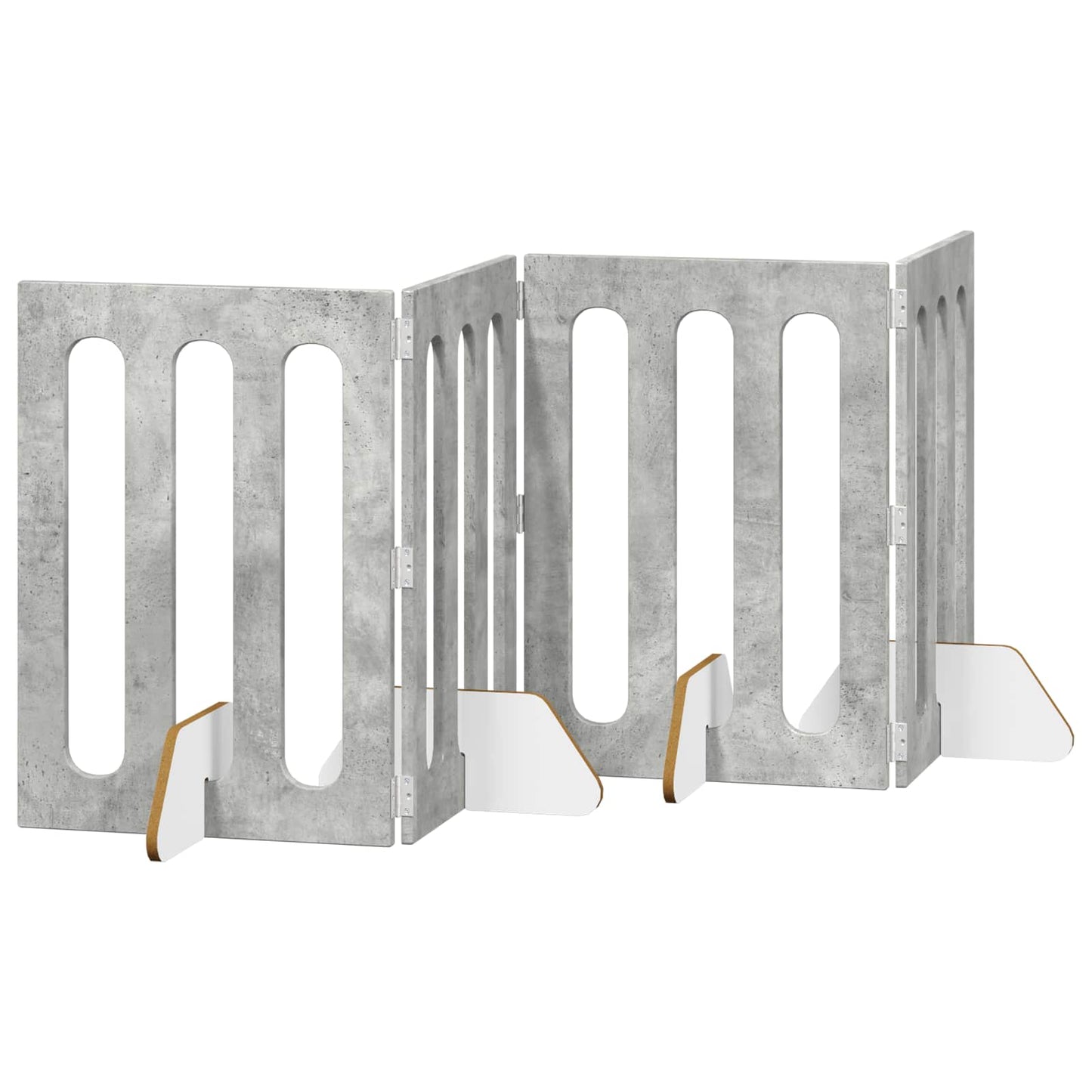 Foldbar hundegård 4 pcs BetonGrå 201 x 38 x 70 cm
