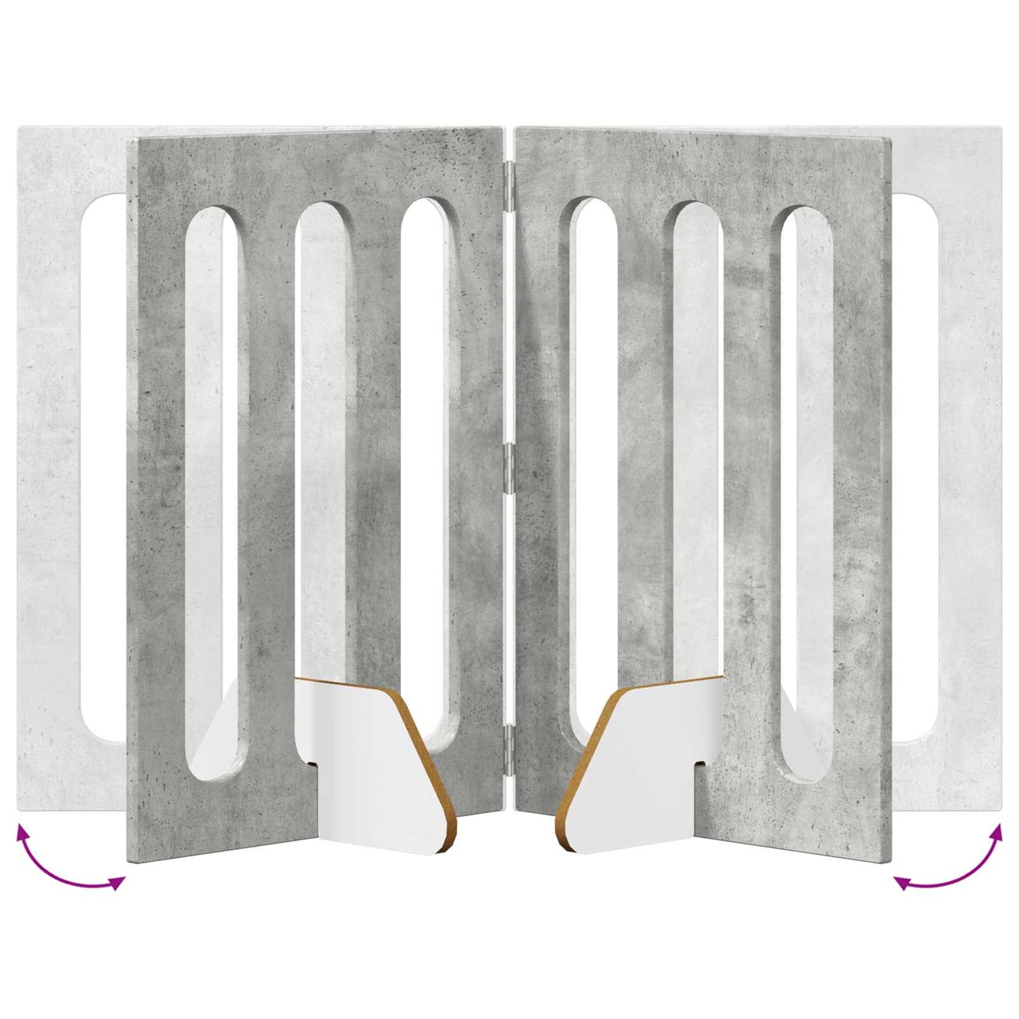 Foldbar hundegård 4 pcs BetonGrå 201 x 38 x 70 cm
