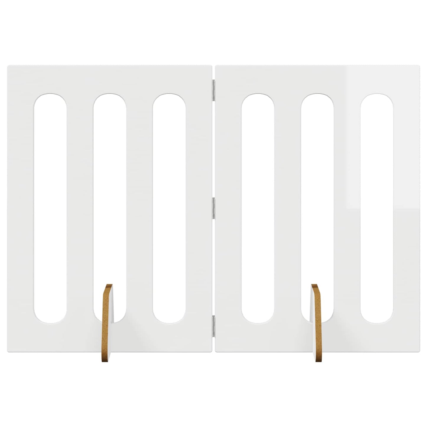 Foldbar hundegård 2 pcs Højglans Hvid 100,5 x 38 x 70 cm