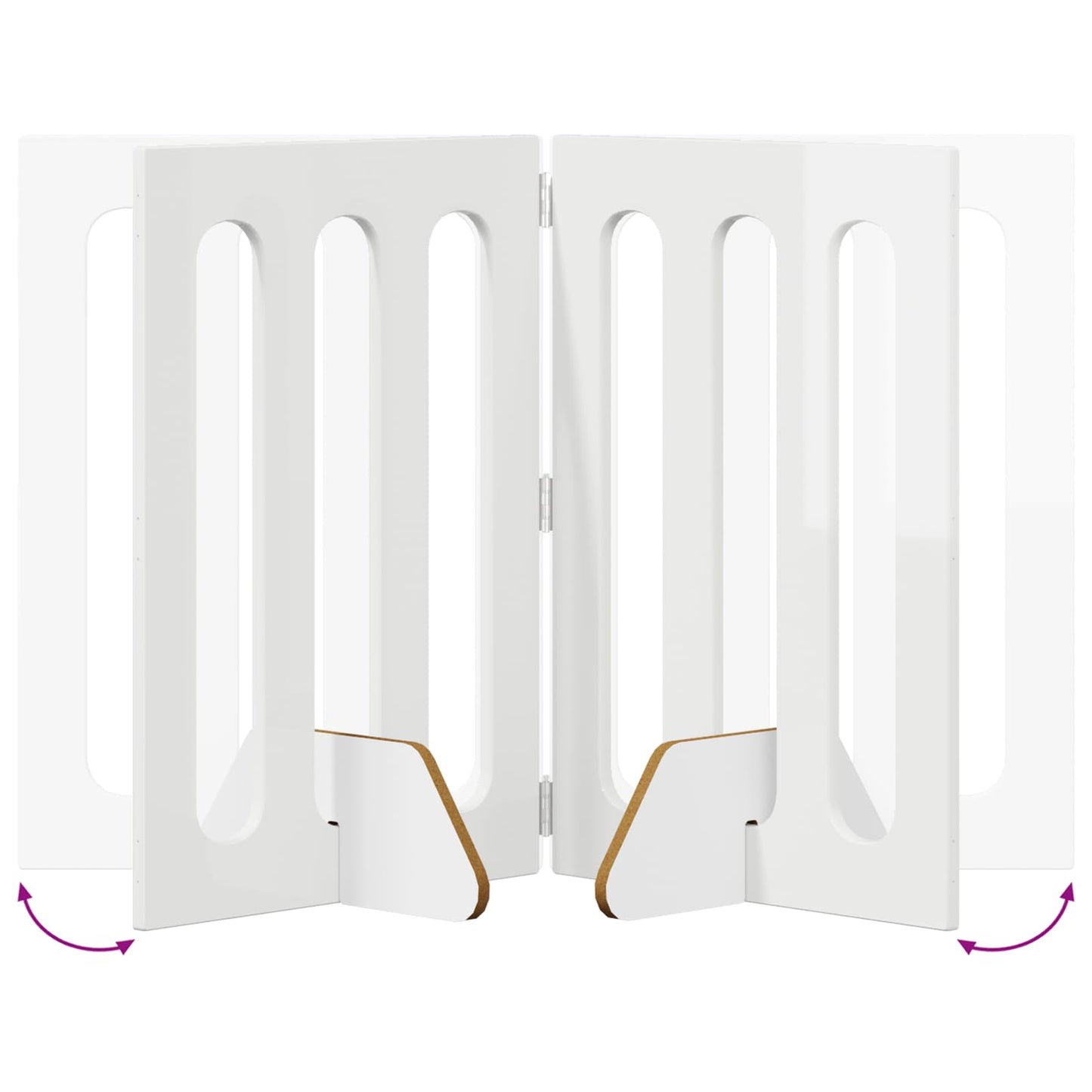 Foldbar hundegård 2 pcs Højglans Hvid 100,5 x 38 x 70 cm