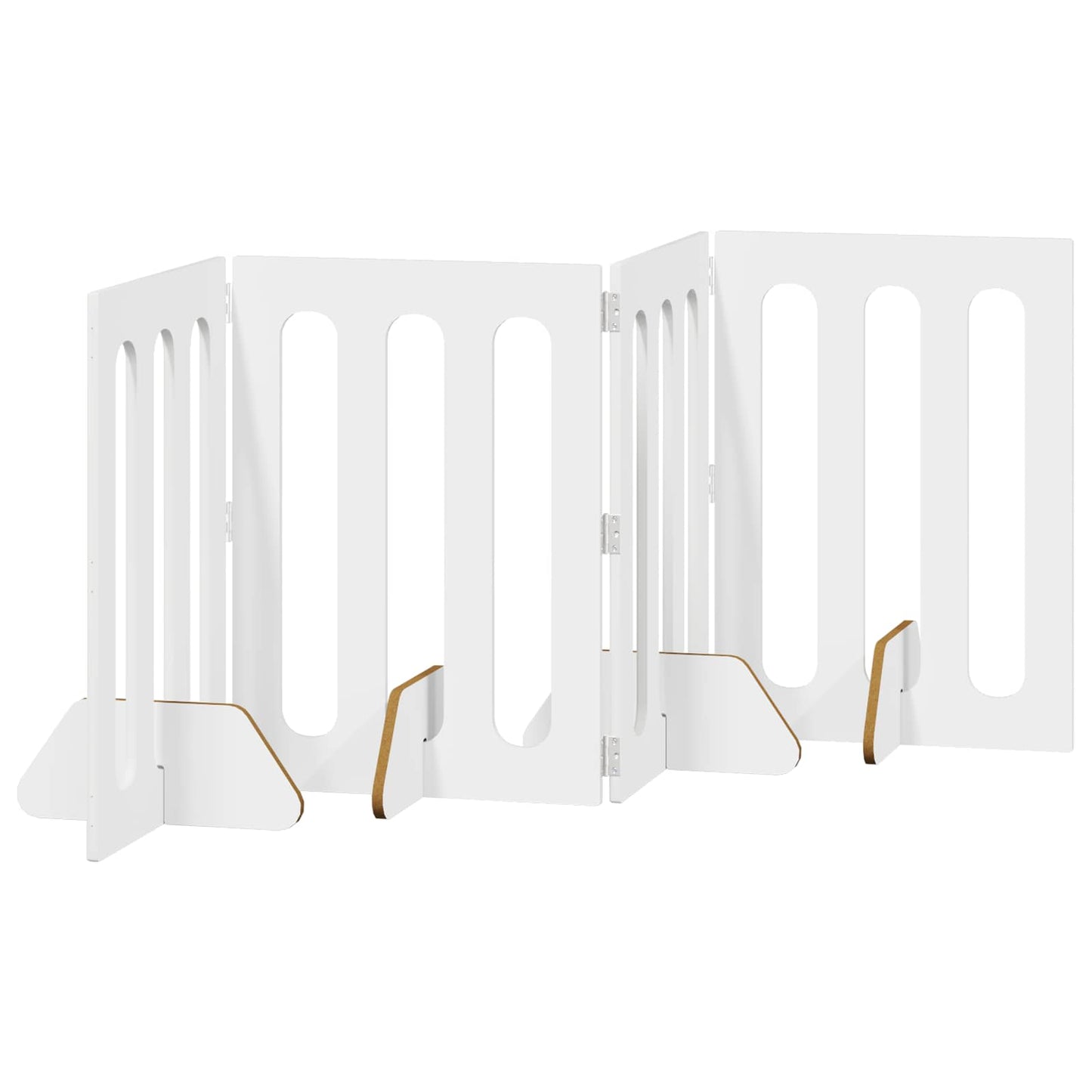 Foldbar hundegård 4 pcs Højglans Hvid 201 x 38 x 70 cm
