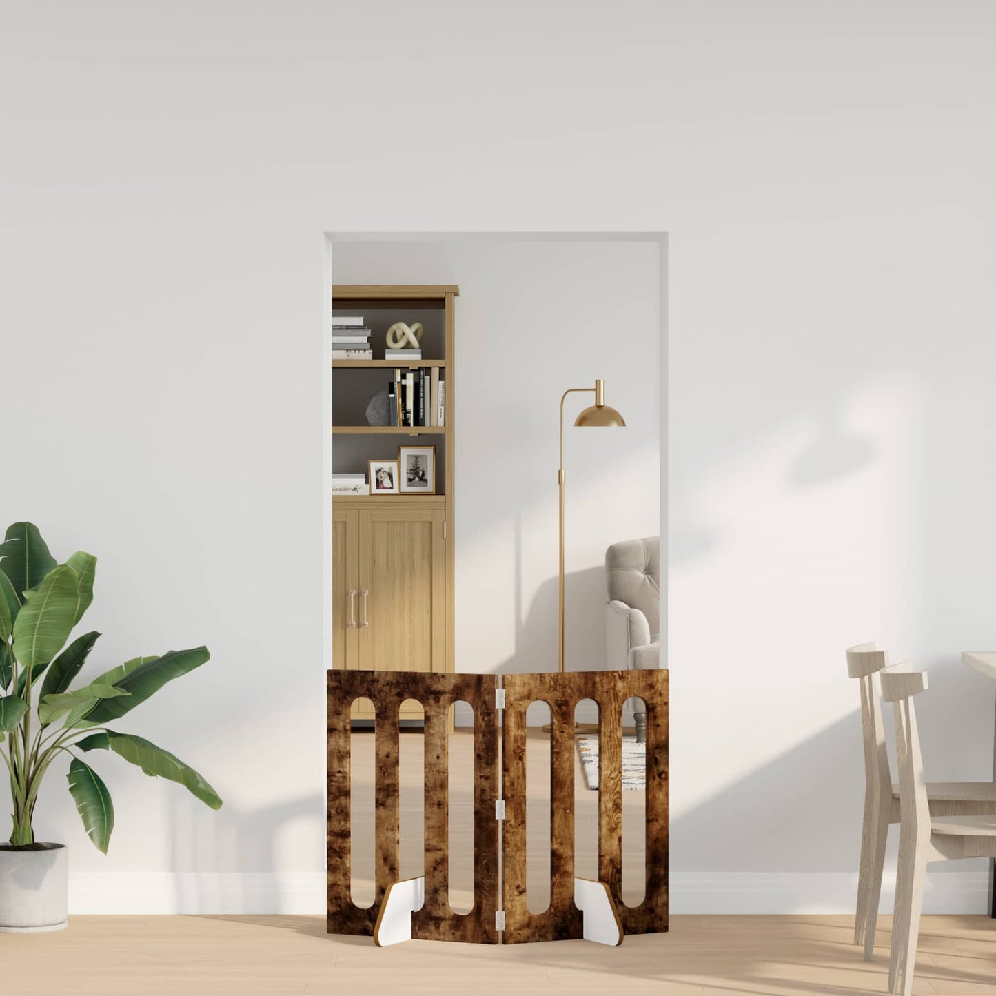 Foldbar hundegård 2 pcs Røget Eg 100,5 x 38 x 70 cm