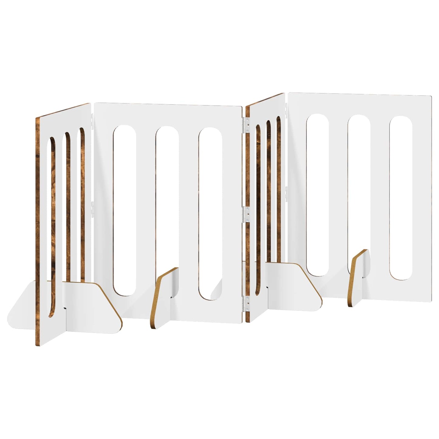 Foldbar hundegård 4 pcs Røget Eg 201 x 38 x 70 cm
