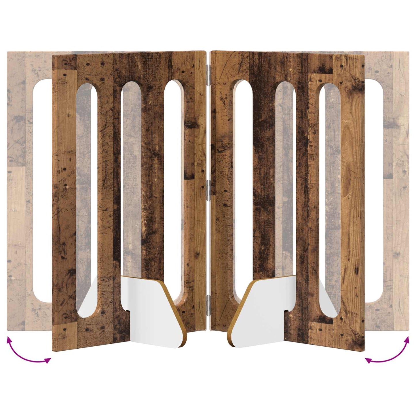 Foldbar hundegård 2 pcs Egetræ 100,5 x 38 x 70 cm