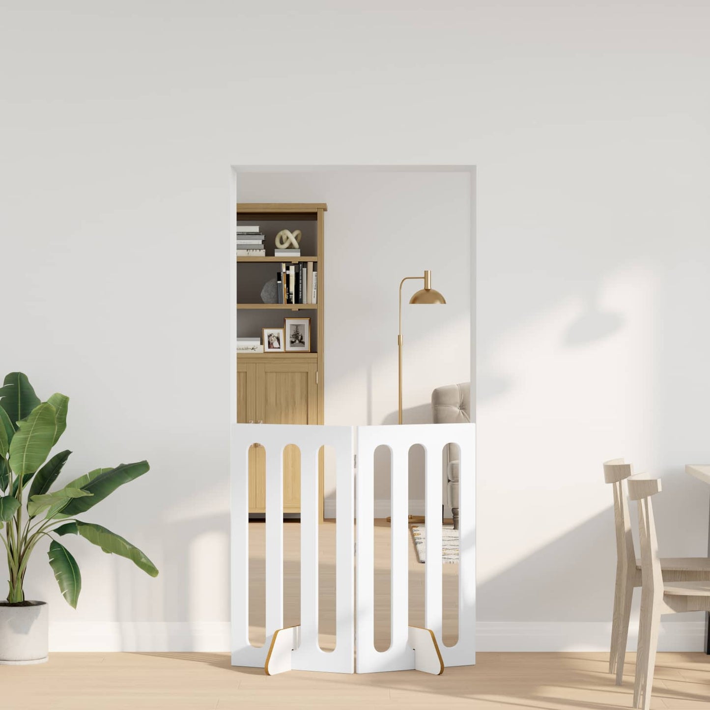 Foldbar hundegård 2 pcs Hvid 100,5 x 38 x 90 cm Konstrueret træ
