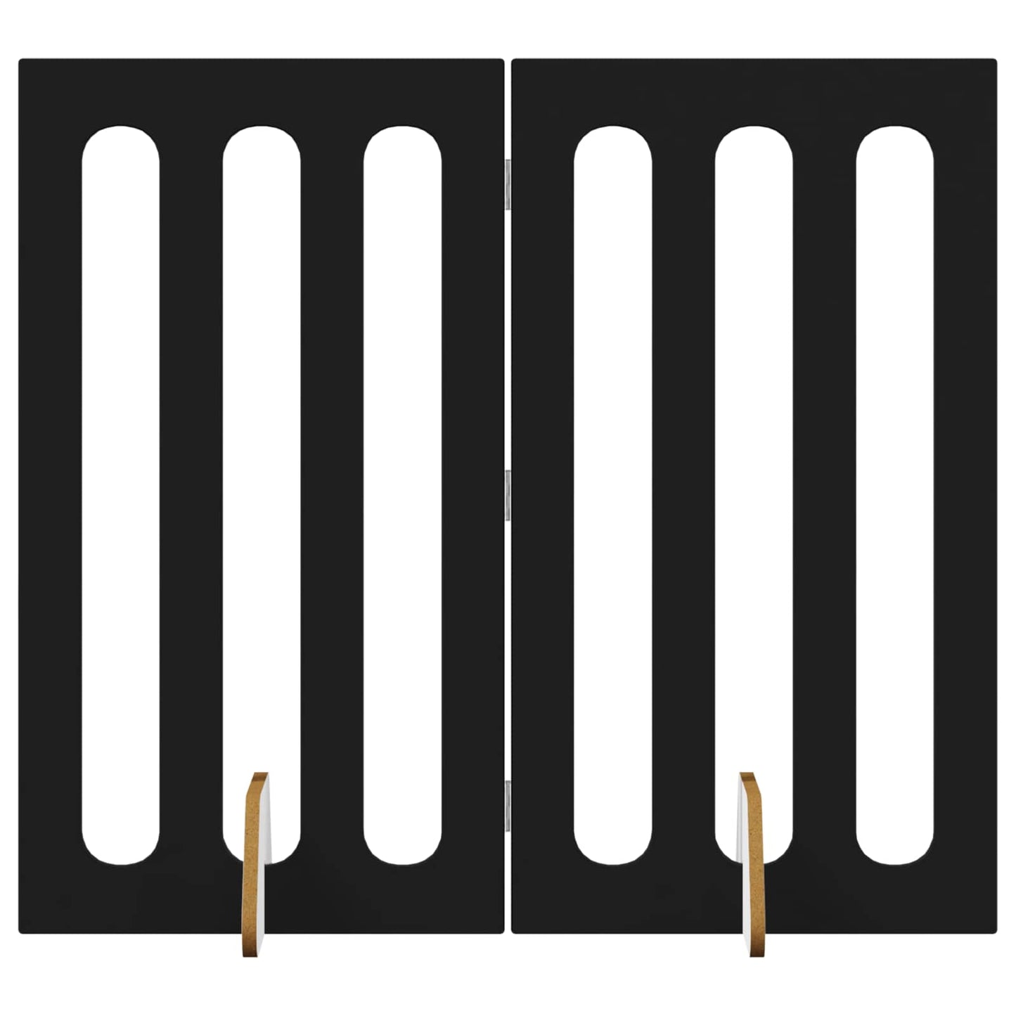 Foldbar hundegård 2 pcs Sort Eg 100,5 x 38 x 90 cm